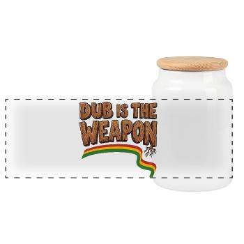 Dub Reggae Weapon - Panoramic Cookie Jar with Wooden Lid - white - Front