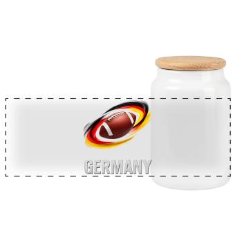 Graphique du tourbillon de football allemand - Boîte à biscuits avec couvercle en bois - blanc - Devant