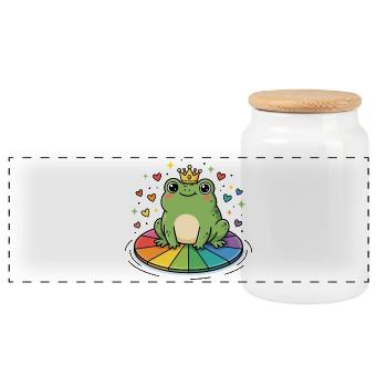 LGBTQ-Pride-Monat – Schwule Prinzessin - Panorama Keksdose mit Holzdeckel - Weiß - Vorne