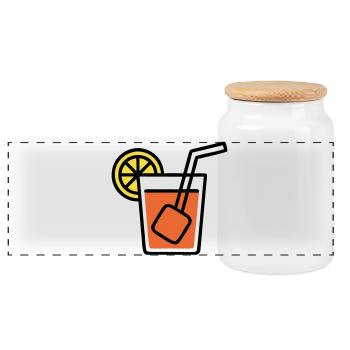 Vacances d’été aux filles avec cocktail à l’orange - Boîte à biscuits avec couvercle en bois - blanc - Devant