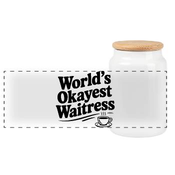 La serveuse la plus correcte du monde - Boîte à biscuits avec couvercle en bois - blanc - Devant