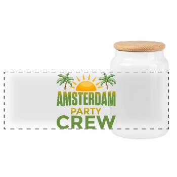 Amsterdam Party Crew - Boîte à biscuits avec couvercle en bois - blanc - Devant