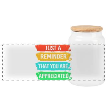 Employee of the Week Employee of the Month - Panoramic Cookie Jar with Wooden Lid - white - Front