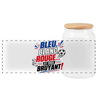 Bleu Blanc Rouge et Très Bruyant - Foot - Boîte à biscuits avec couvercle en bois - blanc - Devant