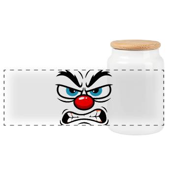 Caricature du cirque enragé - Boîte à biscuits avec couvercle en bois - blanc - Devant