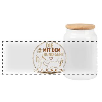 Berner Sennenhund Spruch Hundehalterin Humor - Panorama Keksdose mit Holzdeckel - Weiß - Vorne