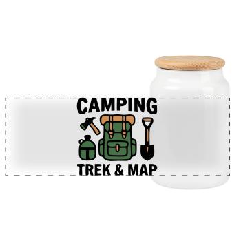 Rucksack Trekking Wandern Camping Pfadfinder - Panorama Keksdose mit Holzdeckel - Weiß - Vorne