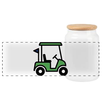 Golfcart Golfauto Golfsport Golfclub Herren - Panorama Keksdose mit Holzdeckel - Weiß - Vorne