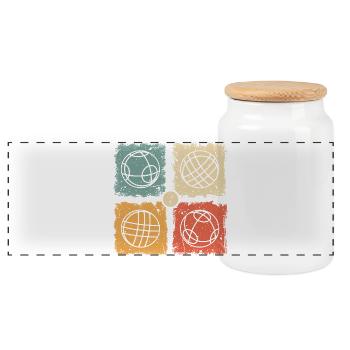 Bocce and Petanque Player Vintage Bocce Balls - Panoramic Cookie Jar with Wooden Lid - white - Front