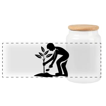 Environnement de plantation Conservation de la nature - Boîte à biscuits avec couvercle en bois - blanc - Devant