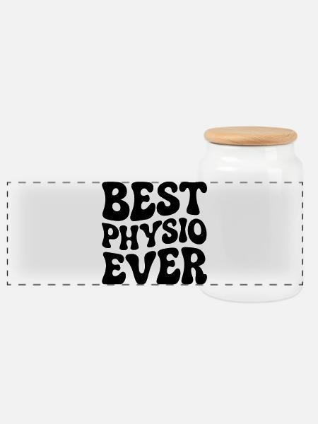 Bester Physiotherapeut - Panorama Keksdose mit Holzdeckel - Weiß