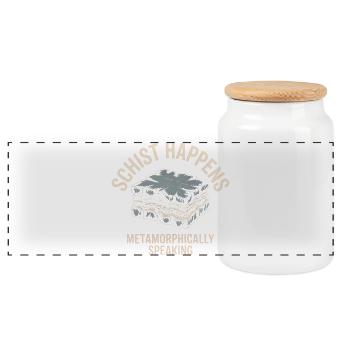 Le schiste se produit de façon métamorphique. - Boîte à biscuits avec couvercle en bois - blanc - Devant