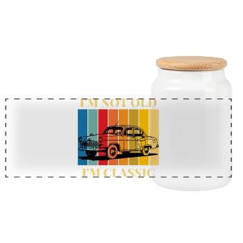 I M Not Old I M Classic Funny Gift T-Shirt - Panoramic Cookie Jar with Wooden Lid - white - Front