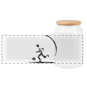 Dynamischer Fußballspieler Abstrakt Sport Design - Panorama Keksdose mit Holzdeckel - Weiß - Vorne