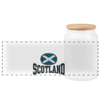Scotland Flag Vintage - Panoramic Cookie Jar with Wooden Lid - white - Front