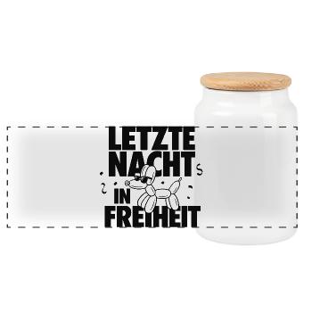Hier soir à Freedom Enterrement de vie de garçon chien - Boîte à biscuits avec couvercle en bois - blanc - Devant