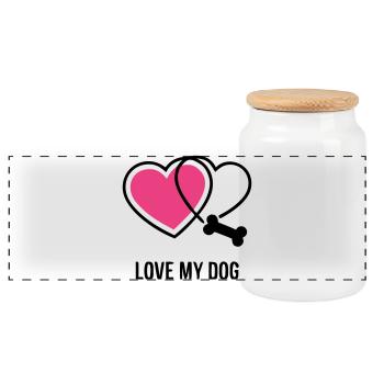 Meilleur ami, amour des chiens, maman de chien, promenade - Boîte à biscuits avec couvercle en bois - blanc - Devant