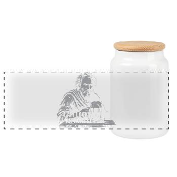 Quête de l’Homme Honnête de Diogène - Boîte à biscuits avec couvercle en bois - blanc - Devant