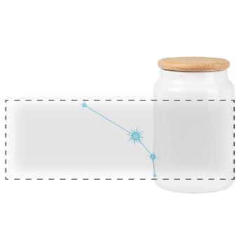 Constellation des étoiles du Bélier Signe du zodiaque Bleu pastel - Boîte à biscuits avec couvercle en bois - blanc - Devant