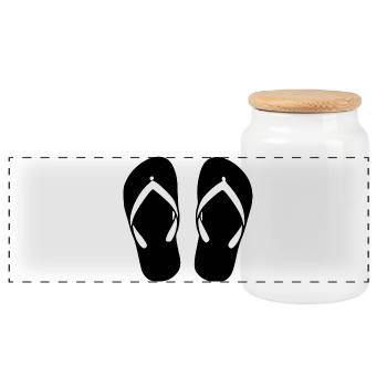 Flipflops_schwarz_Sommer_Strand_Urlaub_Geschenk - Boîte à biscuits avec couvercle en bois - blanc - Devant