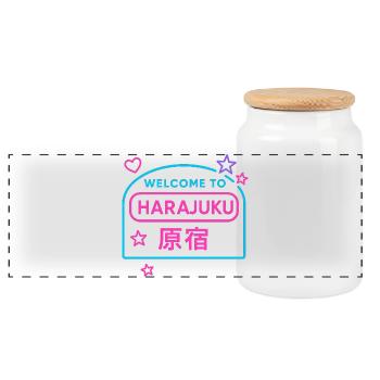 Welcome to Harajuku - Boîte à biscuits avec couvercle en bois - blanc - Devant