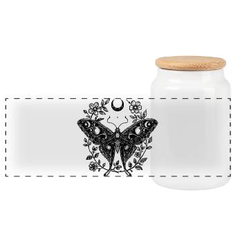MoonLight Moth  - Boîte à biscuits avec couvercle en bois - blanc - Devant