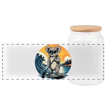 Koala SUP Paddleboard Board Stand Up paddle - Panoramic Cookie Jar with Wooden Lid - white - Front