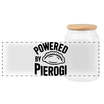 Propulsé par Pierogi - Boîte à biscuits avec couvercle en bois - blanc - Devant
