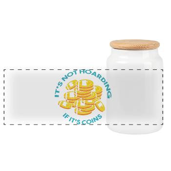 Collectionneur de pièces de monnaie - Boîte à biscuits avec couvercle en bois - blanc - Devant