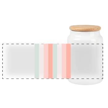 Pastel Vertical Stripe Palette - Panoramic Cookie Jar with Wooden Lid - white - Front