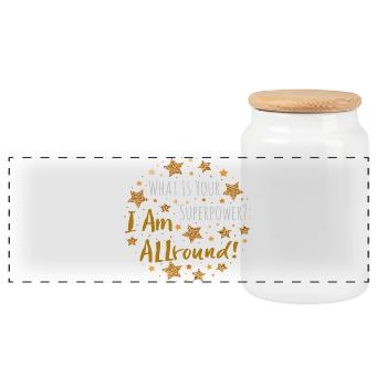 I Am Allround  - Panorama Keksdose mit Holzdeckel - Weiß - Vorne