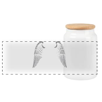 Logo Gothic Rock Ailé - Boîte à biscuits avec couvercle en bois - blanc - Devant