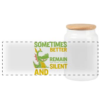 Parfois, il vaut mieux rester silencieux et - Boîte à biscuits avec couvercle en bois - blanc - Devant