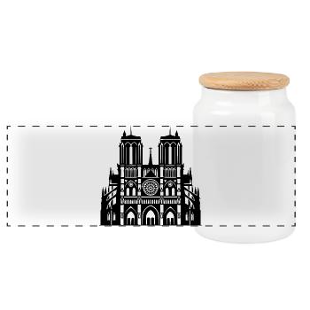 Notre-Dame de Paris  - Panorama Keksdose mit Holzdeckel - Weiß - Vorne