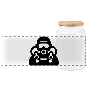 dive - Panoramic Cookie Jar with Wooden Lid - white - Front