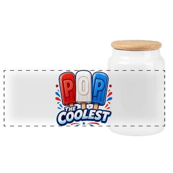 Lustiger Opa, der coolste Papa - Panorama Keksdose mit Holzdeckel - Weiß - Vorne