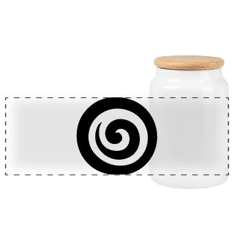 japonaise spirale - Boîte à biscuits avec couvercle en bois - blanc - Devant