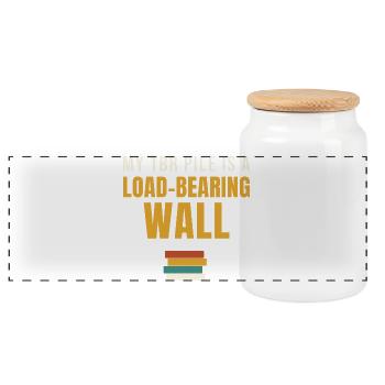 My TBR Pile Load-Bearing Wall - Panoramic Cookie Jar with Wooden Lid - white - Front