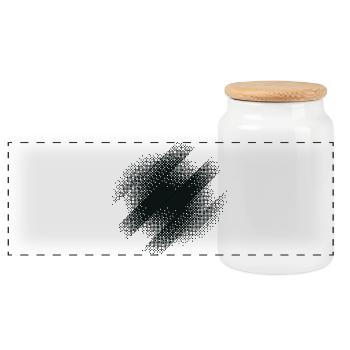 Burst Circle - Panoramic Cookie Jar with Wooden Lid - white - Front