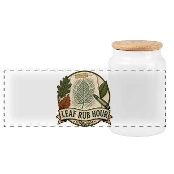 LEAF RUB HOUR - Panoramic Cookie Jar with Wooden Lid - white - Front