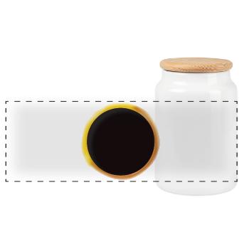 Solar Eclipse 2026 - Panoramic Cookie Jar with Wooden Lid - white - Front