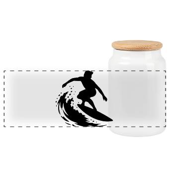 surfer_1 - Panorama Keksdose mit Holzdeckel - Weiß - Vorne
