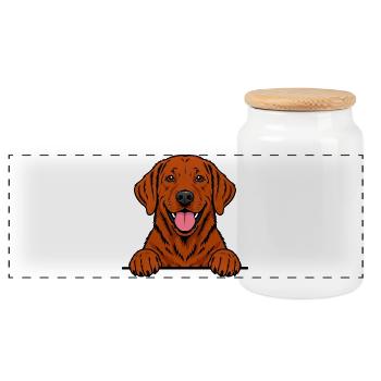 Foxred Labrador - Panorama Keksdose mit Holzdeckel - Weiß - Vorne