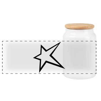 Star - Panoramic Cookie Jar with Wooden Lid - white - Front
