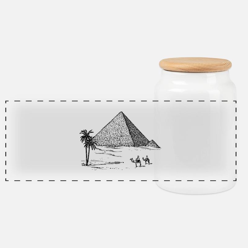 Pyramide - Panorama Keksdose mit Holzdeckel - Weiß
