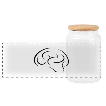 Brain abstract - Panoramic Cookie Jar with Wooden Lid - white - Front
