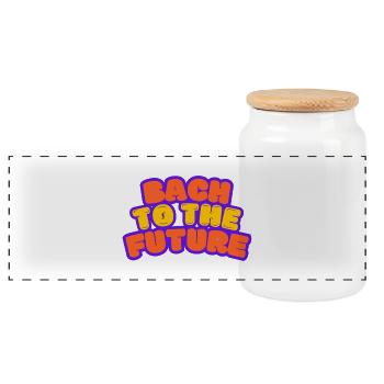 Bach to the Future Johann Sebastian Bach - Panoramic Cookie Jar with Wooden Lid - white - Front