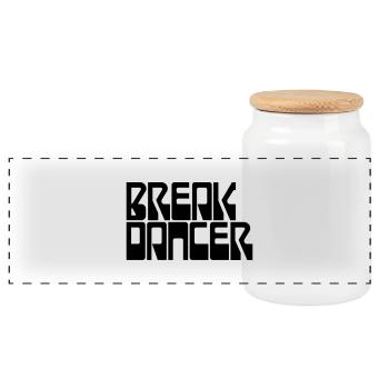 Break Dancer - Panoramic Cookie Jar with Wooden Lid - white - Front