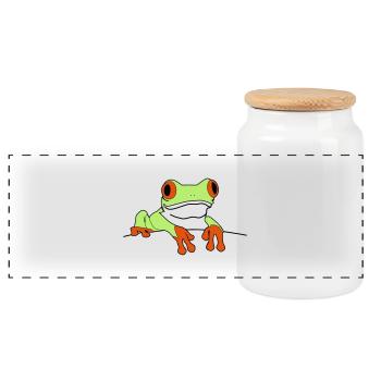 frosch - Panorama Keksdose mit Holzdeckel - Weiß - Vorne