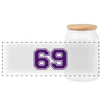 69 - Boîte à biscuits avec couvercle en bois - blanc - Devant